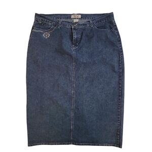Vintage‎ No Fuze A Denim Legend Western Boho Denim Skirt Womens Size 22